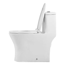 Elongated One-Piece Toilet Vortex Dual-Flush 1.0/1.28 GPF Easy-Clean Skirted Design (White & Black)