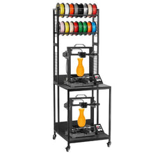 4-Tier 3D Printer Filament Storage Rack with Wheels – Mobile Printer Stand & Filament Spool Organizer for Workshop Office & 3D Printing Station (Shelf Only)