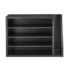 4-Compartment Wooden Literature Organizer Mail Sorter with Side Storage – Black
