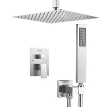 12" Square Ceiling Mount Rainfall Shower System – (Brushed Nickel)