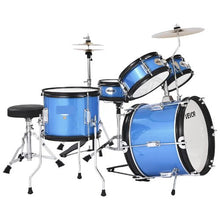Kids Drum Set, 5-Piece 14" Junior Drum Kit with Throne, Cymbal & Drumsticks, Sky Blue