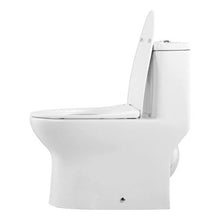 Elongated One-Piece Toilet Vortex Dual-Flush 1.0/1.28 GPF Comfortable Chair Seat Standard Height 12" Rough-In White & Silver Easy-Clean Skirted Design