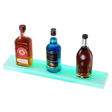 LED Lighted Liquor Bottle Display, 1-Tier 24" Wall-Mounted Whiskey Rack – Acrylic Illuminated Bar Shelf with RF Remote & App Control