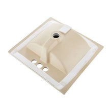 20.08" x 18.31" Rectangular Semi-Recessed Bathroom Sink White Ceramic Basin with Overflow 3-Hole Faucet