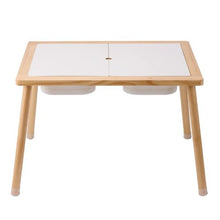 Toddler Sensory Table with 3 Storage Bins & Double-Sided Board Indoor/Outdoor Play – Wooden Table for Drawing & Studying