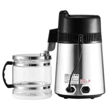 6L Water Distiller 1.6 Gallon Pure Water Purifier for Home 900W Glass Pot Distilled Maker with Stainless Steel Interior - (Silver)