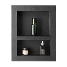 16 x 20 Inch Recessed Shower Niche Waterproof Wall Storage with Adjustable Divider Black