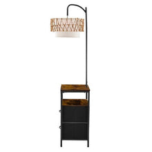 Floor Lamp End Table with Drawers & Charging