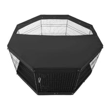 Dog Playpen 8-Panel 30"H Foldable Metal Pet Fence with Door Bottom Pad & Top Cover