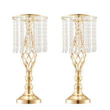 12PCS Crystal Wedding Flower Stand 19.3" Gold Metal Centerpiece Vase for Wedding & Party Decor