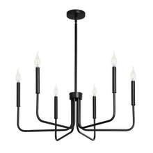 6-Light Black Farmhouse Chandelier Adjustable Height Hanging Light Fixture for Dining Room Bedroom Foyer Kitchen & Living Room