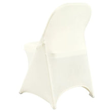 30PCS Stretch Spandex Folding Chair Covers Universal Washable Slipcovers (Ivory White)