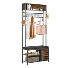 70.9" Hall Tree Coat Rack with Shoe Bench & 3 Drawers – 3-in-1 Organizer with Hooks Shelves & Steel Frame for Entry Bedroom