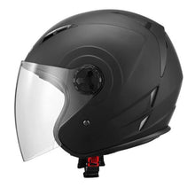 Adult 3/4 Open Face Helmet with Clear Visor (Matte Black) (Large)