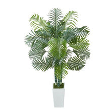 6.5 ft Artificial Areca Palm Tree with White Tall Planter for Home Office Living Room