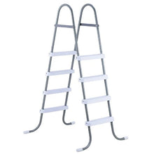 4-Step Above Ground Pool Ladder for 48 in Pools Steel A-Frame Non-Slip Wide Steps 300 lb Capacity (Gray & White)