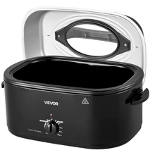 24QT Electric Roaster Oven 1450W Viewing Lid Defrost & Warm Functions Removable Pan & Rack Black