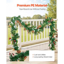 Artificial Christmas Garland with Light String Realistic Xmas Collection for Mantel and Fireplace (9FT)