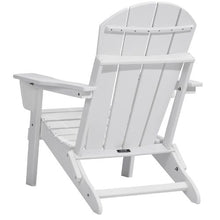 Plastic Adirondack Chairs with Cup Holder Folding All-Weather Outdoor Chairs (White) (Set of 2)