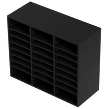 24-Compartment Wooden Literature Organizer Mail Sorter –  ( Black )