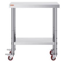 30 X 18 In Stainless Steel Work Table with 4 Wheels  for Commercial Kitchen Restaurant GZT76-4585