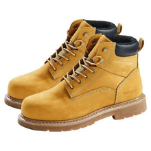 Steel Toe Work Boots for Men Size 13 Waterproof & Slip-Resistant (Brown Yellow)