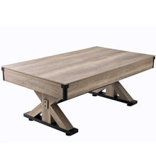 7ft 3-in-1 Pool Dining Tennis Table – Wood Finish Grey Cloth for Family Game Room Kids Adults