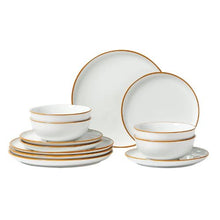 White Dinnerware Set Ceramic Plates and Bowls Sets HLSS-01 (Pack of 12)