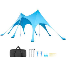 20x13 ft Beach Tent Sun Shelter with UPF50+ Sun Protection 9.2 ft Tall  for Family Outings Camping (Blue)
