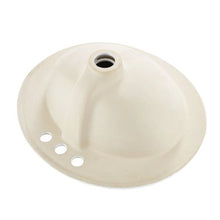 19.09" x 16.73" Oval Semi-Recessed Bathroom Sink, White Ceramic Basin with Overflow 3-Hole Faucet