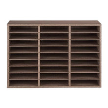27-Compartment Wooden Literature Organizer Mail Sorter – (Black/Grey)