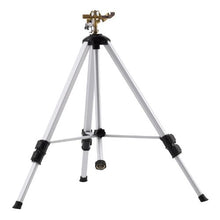 Impact Tripod Sprinkler Brass 360° Irrigation Sprinkler with Adjustable Height & 3/4" Connector for Yard (Gray)