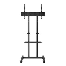 32 to 70 In Mobile TV Stand and Wheels Double Tray for Audio-Visual Devices for Bedroom Living Room (Rolling)