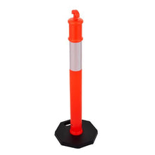 48" Traffic Delineator Posts Safety Cones with Weighted Base & Reflective Strips for Construction & Crowd Control (6 Pack)