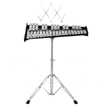 32-Note Glockenspiel Xylophone Set with Adjustable Stand, Mallets & Bag
