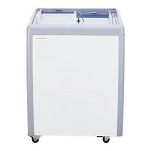 5.6 cu.ft Commercial Ice Cream Display Case 2 Sliding Glass Doors Locking Casters White