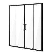 Semi-Frameless Shower Door 57.8-59 W x 70 H in Matte Black Double Sliding