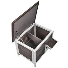 Weatherproof Outdoor Cat House with Foam Insulation PVC Door Flaps Open Roof 24"L x 20"W x 21"H