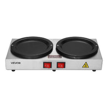 Commercial Coffee Decanter Warmer 80W x 2 Dual Plates Fits 1.8L Glass Decanter – For Coffee Shop Office & Home