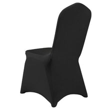 50-Pack Stretch Spandex Folding Chair Covers Universal Arched Front Slipcovers for Wedding Banquet & Party (Black)