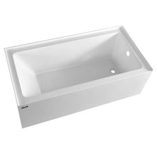 60" x 30" Contemporary Alcove Acrylic Bathtub Soaking Tub with Right Hand Drain Overflow Hole Integral Flange (White)