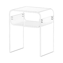 Clear Acrylic 2-Tier Side Table with Storage Shelf 11.8 x 15.7 x 19.7-Inch