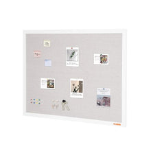 48"x36" White Cork Board with Linen Surface – Stylish Wall-Mounted Bulletin Board for Home School Office