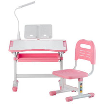 Kids Adjustable Study Desk & Chair Set with Lamp – (Pink)