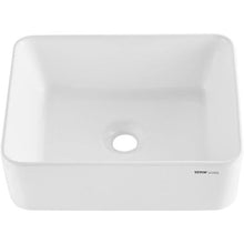 16" x 12" Rectangular Vessel Sink White Ceramic Above Counter Bathroom Basin