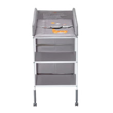 Multi-Functional Baby Changing Table with Drawers Portable Diaper Station with Wheels Adjustable Height & Storage Organizer (Gray)