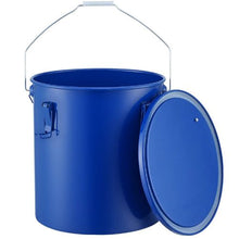 6-Gal Fryer Grease Bucket Carbon Steel Oil Disposal Caddy with Rust-Proof Coating Lid Lock Clips Filter Bag – (Blue)