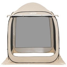 6 x 6 ft Pop-Up Screen Tent with Awning, 4–6 Person Screened Canopy Shelter with Netting Sides & Carry Bag – (Beige)