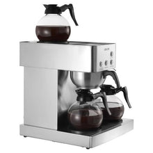 12-Cup Commercial Drip Coffee Maker with 4 Glass Carafes & Warmer Plates – Stainless Steel Brewer for Restaurant Office & Home