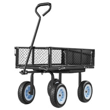 500 LBS Garden Cart with Seat Rolling Steel Garden Stool with Wheels Tool Tray & Adjustable Handle